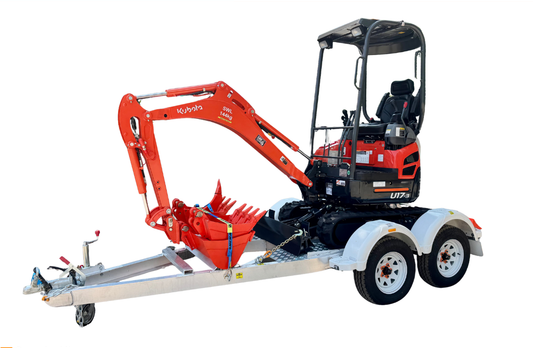 Mini Excavator on A Trailer — Superior Access Hire in Wynnum, QLD