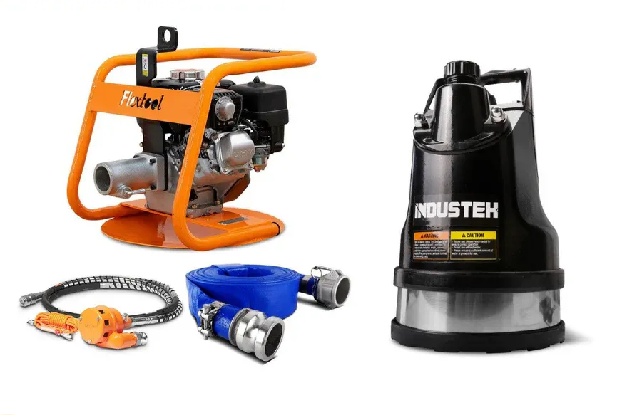 A Flextool Motor Pump with Hose — Superior Access Hire in Wynnum, QLD