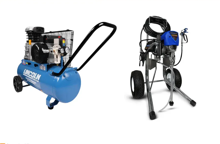 Air Compressor and A Spray Painting Rig — Superior Access Hire in Wynnum, QLD