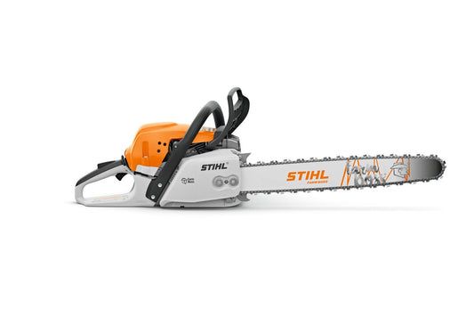 Orange and White Stihl Chainsaw — Superior Access Hire in Wynnum, QLD