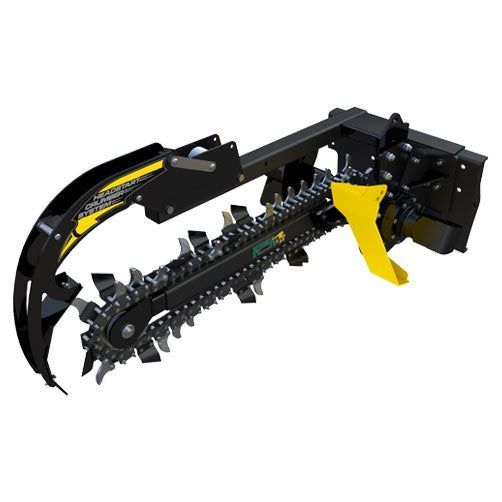 Black and Yellow Trencher Attachment — Superior Access Hire in Wynnum, QLD