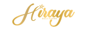 Gold logo with cursive "Hiraya" text featuring a small star above the 'i', with "SOLUTIONS" underneath.