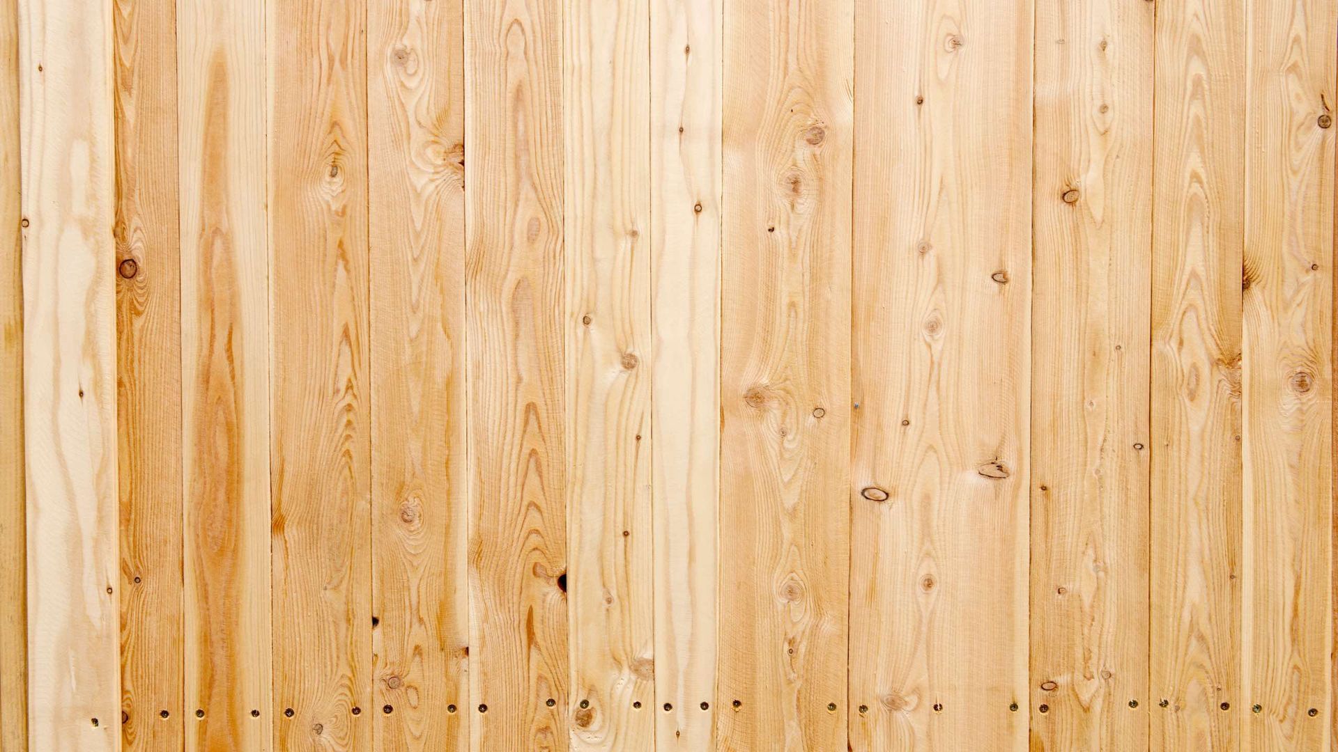 A wooden fence is surrounded by trees and gravel.
