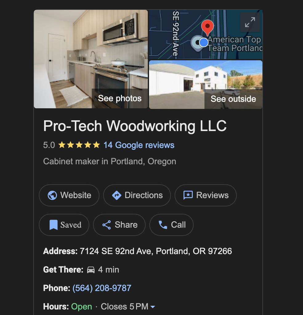 Pro-Tech Woodworking LLC: Cabinet maker in Portland. Includes photos, map, address, and phone.