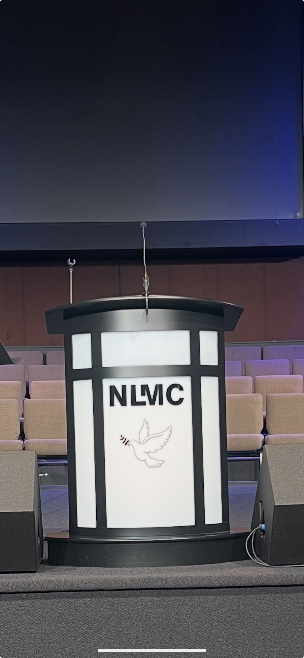 Tech Woodworking custom handcrafted wood and glass structure with NLWC lettering, made to order in Portland