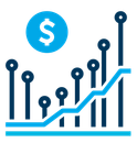 A graph with a dollar sign on top of it.