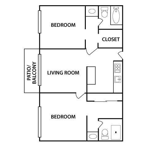 The Graduate Two-Bedroom Floor Plan
