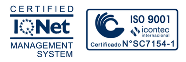 Dos logotipos para iqnet y el sistema de gestión ISO 9001