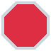 Red octagon stop sign.