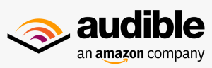 Audible logo with colorful arcs and text