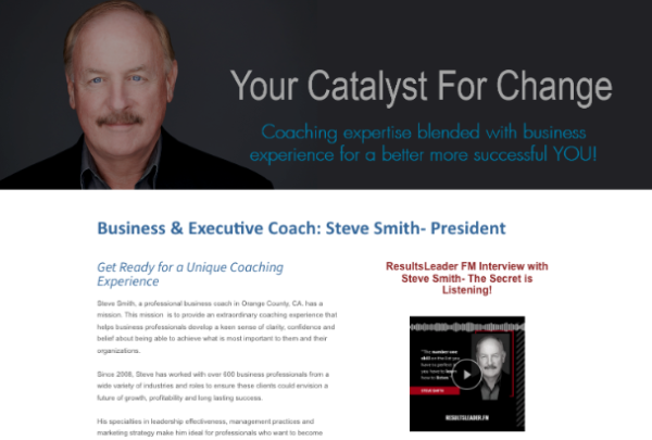 Business executive coach Steve Smith with the text