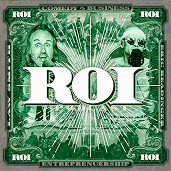Album cover: Two men with sunglasses and microphones, set against a green dollar bill design with the word 