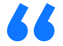 Blue quotation marks.