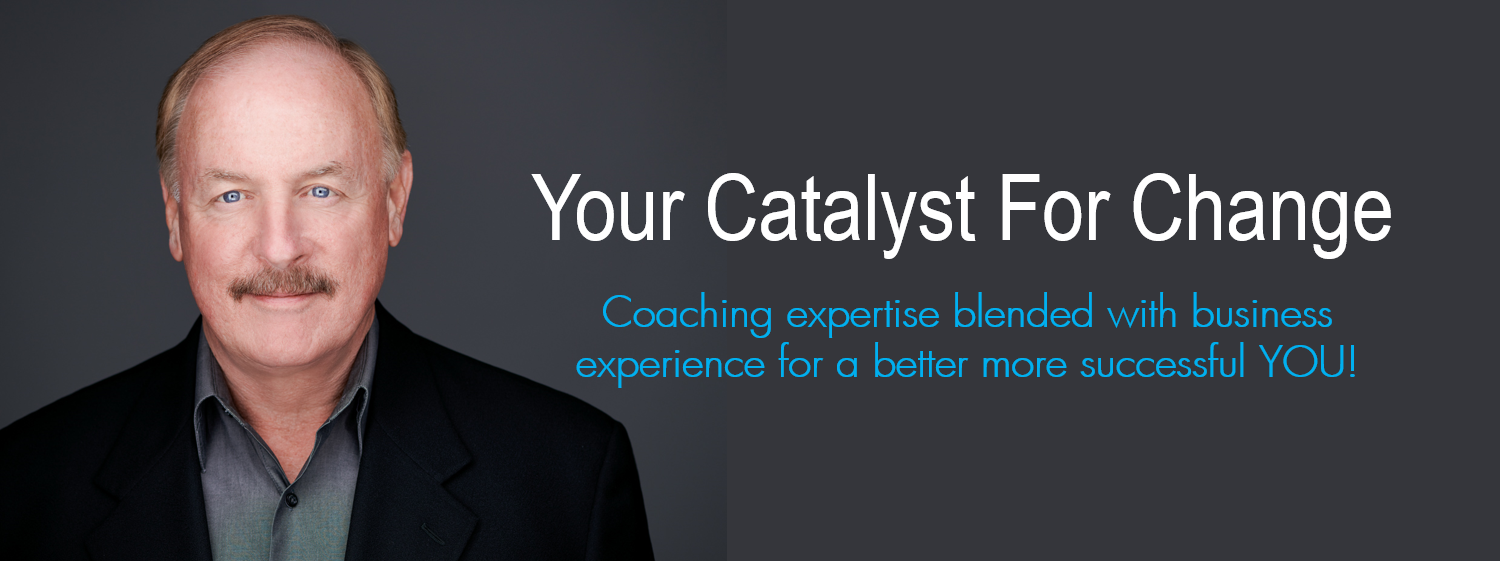 Man in suit with text