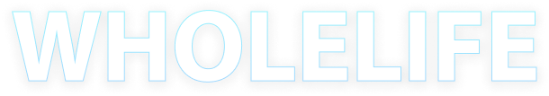 WHOLELIFE text in a light blue outline.
