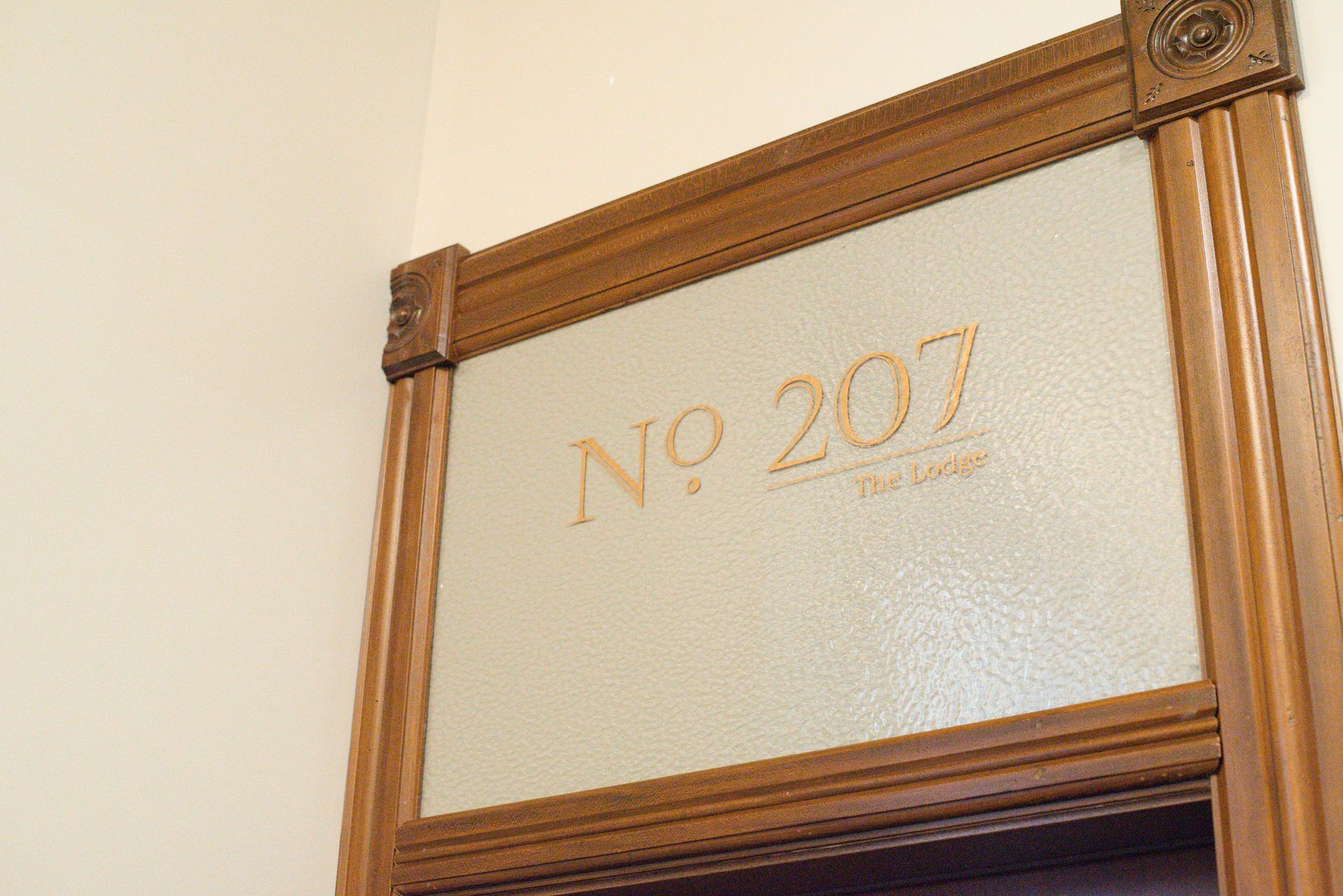 Wooden doorframe with 