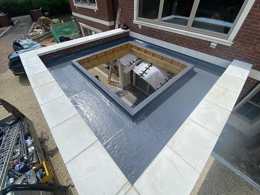 fibreglass flat roof on home extension