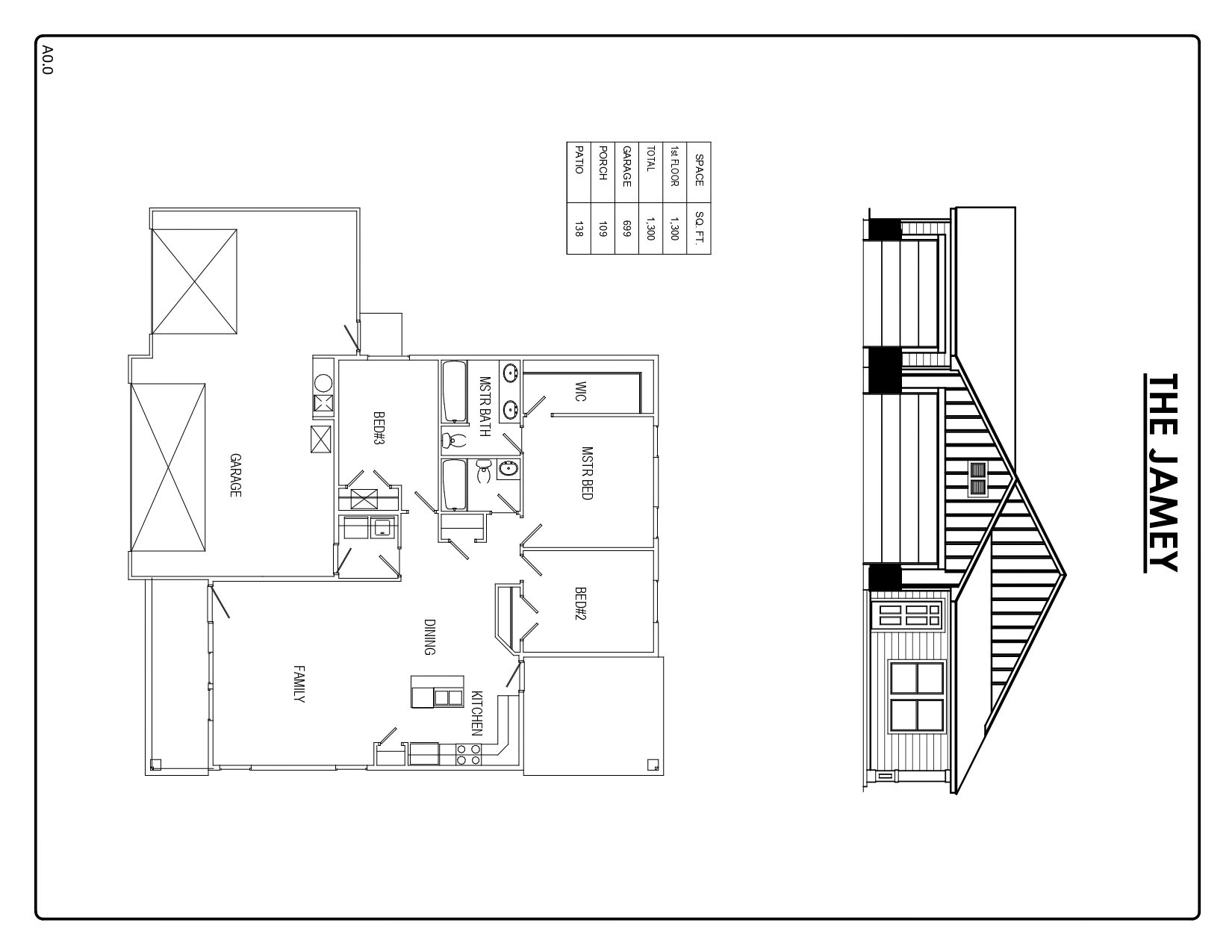 A black and white floor plan of a house called the jammy.