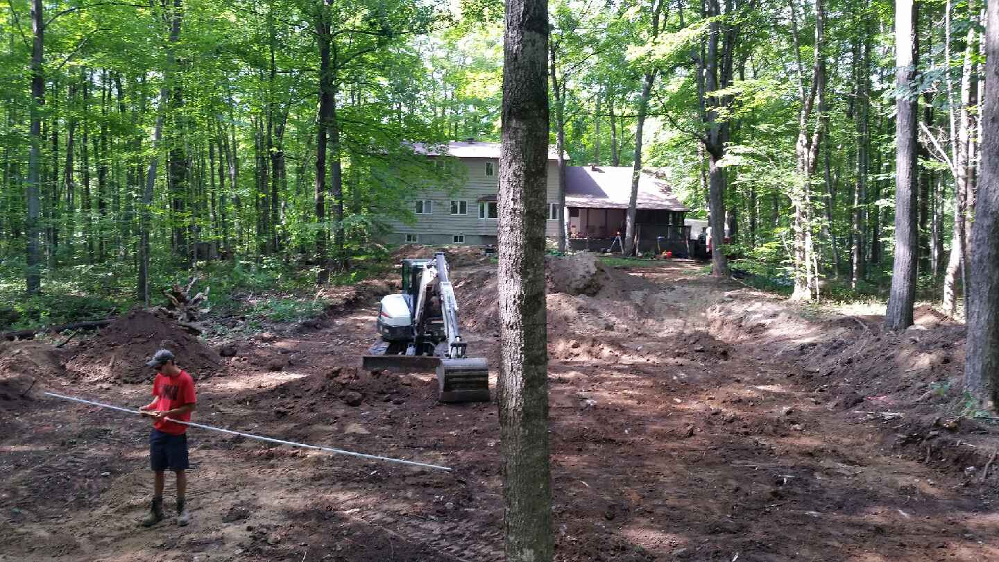 excavation project in the woods