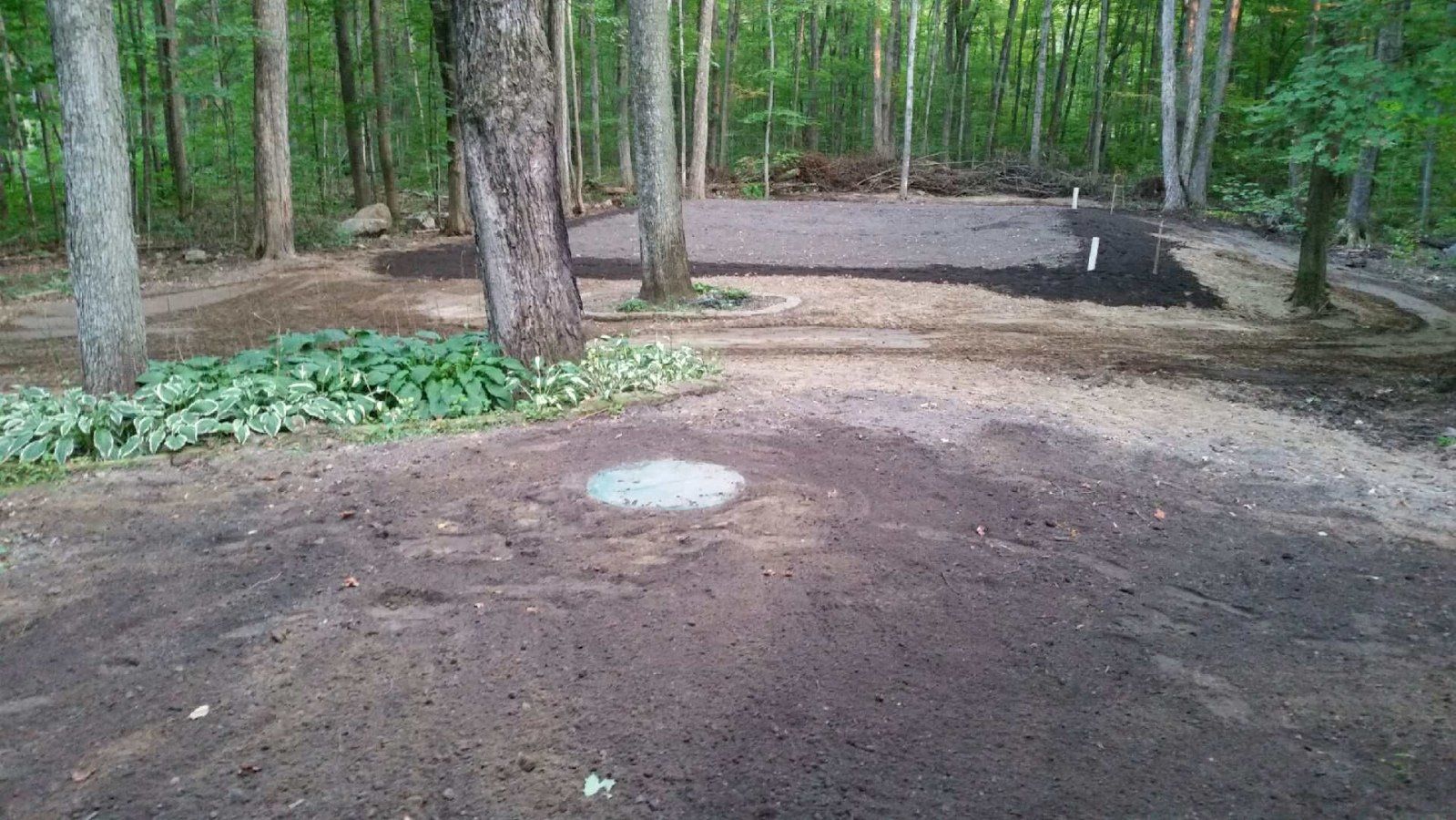 completed leaching field installation