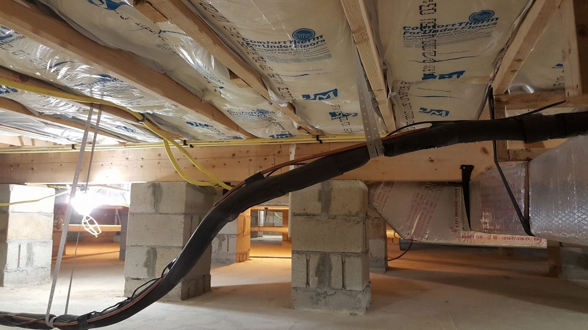 Insulation installed in a crawl space in Chesapeake, VA