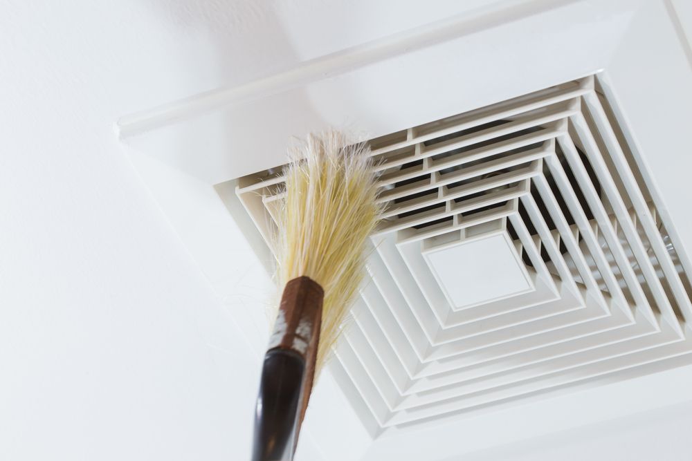 Cleaning Air Duct With Brush