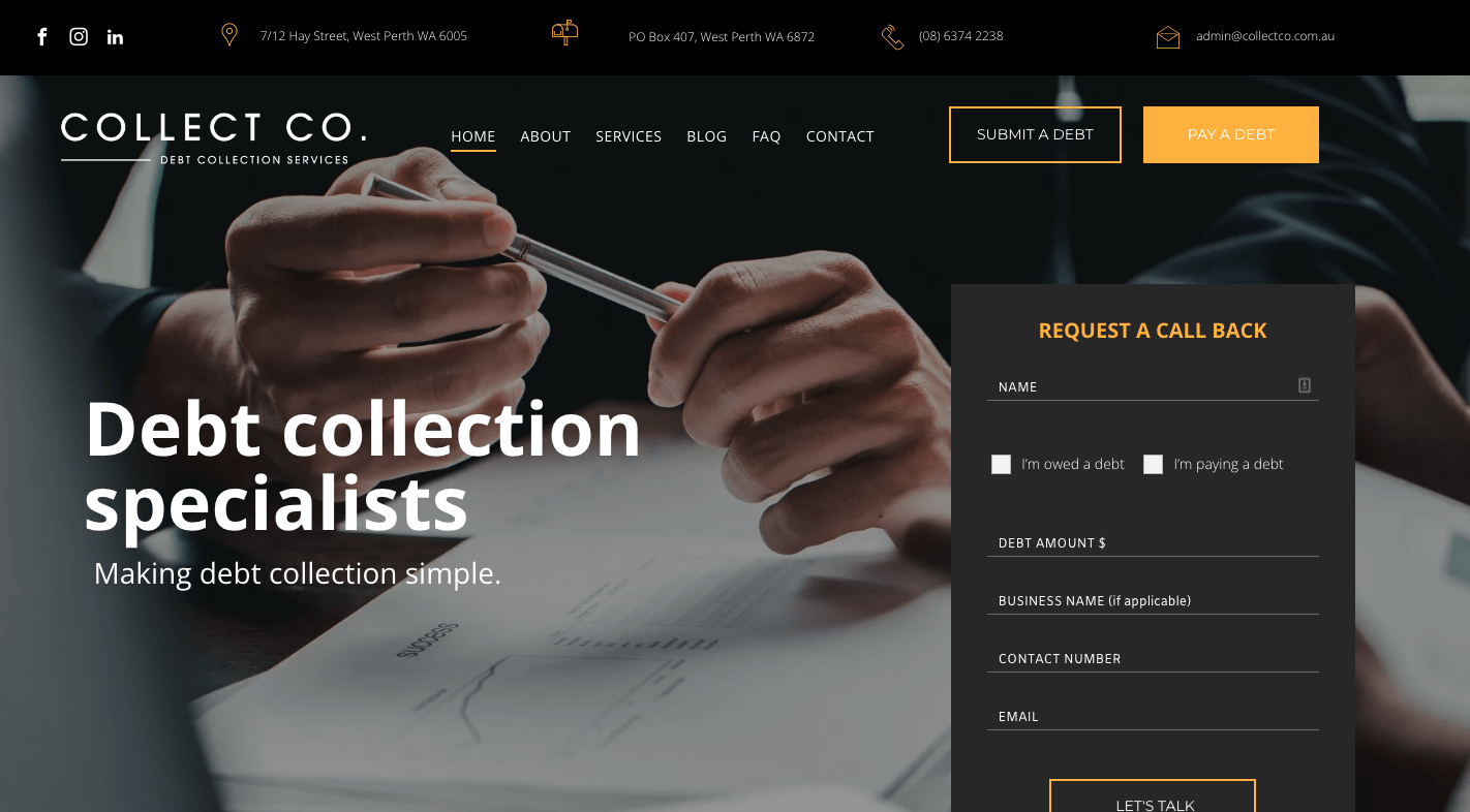 Collect Co Website Example