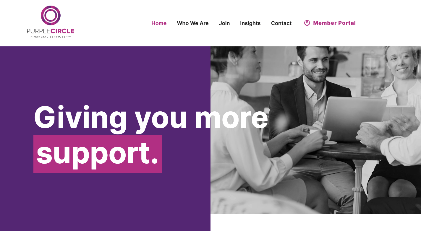 Purple Circle Financial Services Website Example
