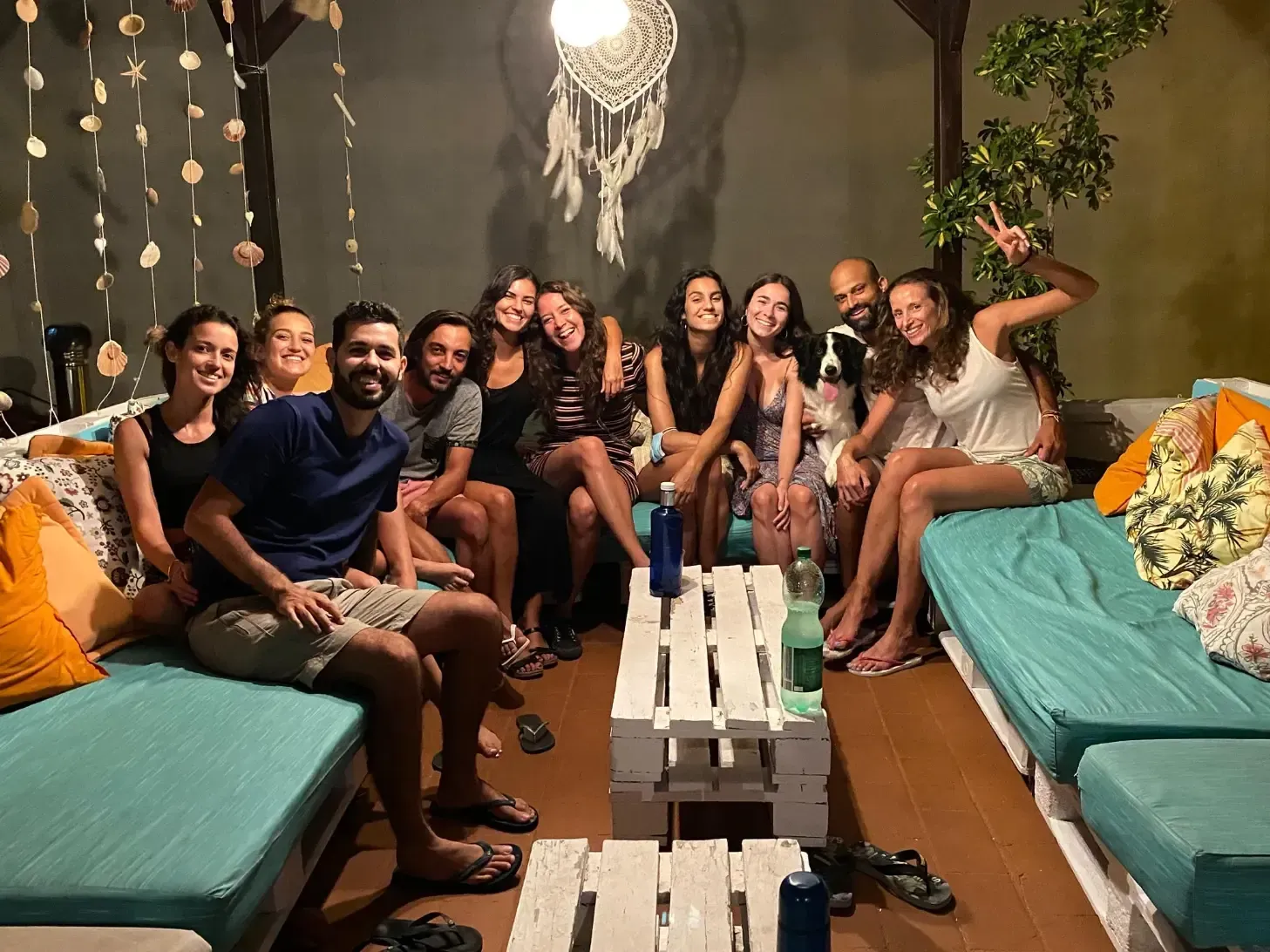 Orange Terrace Hostel patio gathering