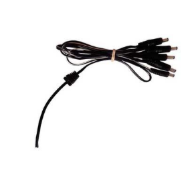 Cabo adaptador de energia preto com vários conectores CC.