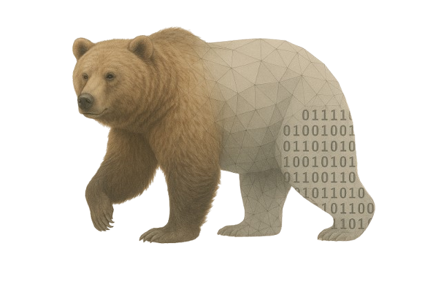 Plotting the Wild Logo - a bear with geometric and binary numbers