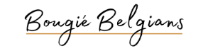 A handwritten logo for bougie belgians on a white background.