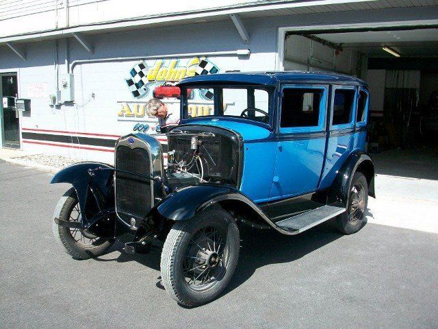 Old Fashioned Blue Car — Villas, NJ — John's Auto Body