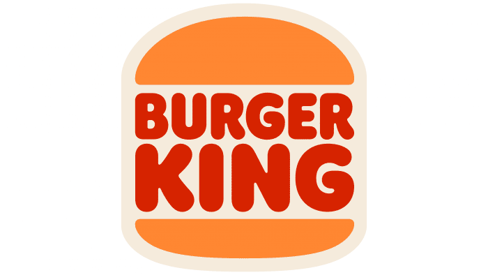 A burger king logo with a hamburger on a white background.