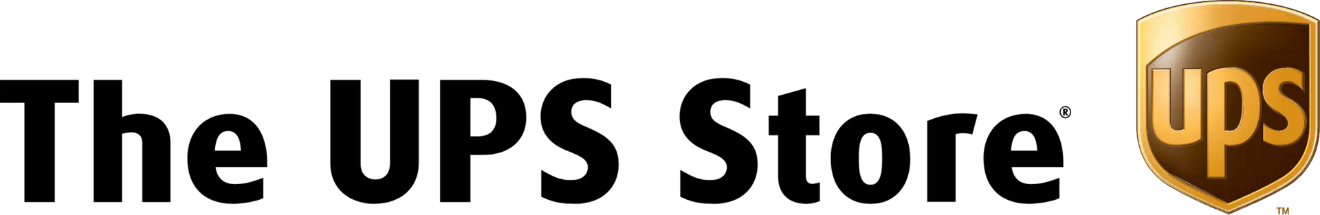 A logo for the ups store on a white background