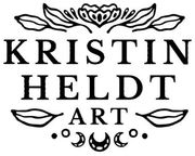a black and white logo for kristin heldt art