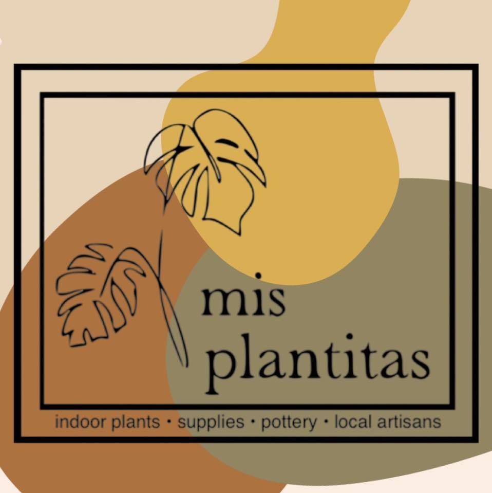 a logo for mis plantitas indoor plants supplies pottery local artisans