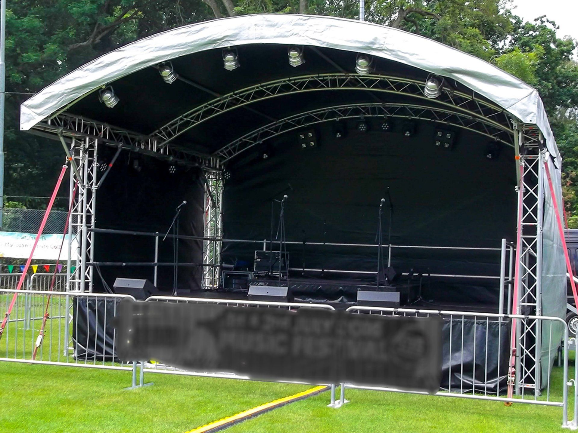 Arc stage set up outside