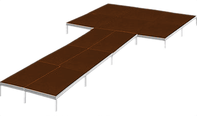 Modular stage set up as a runway