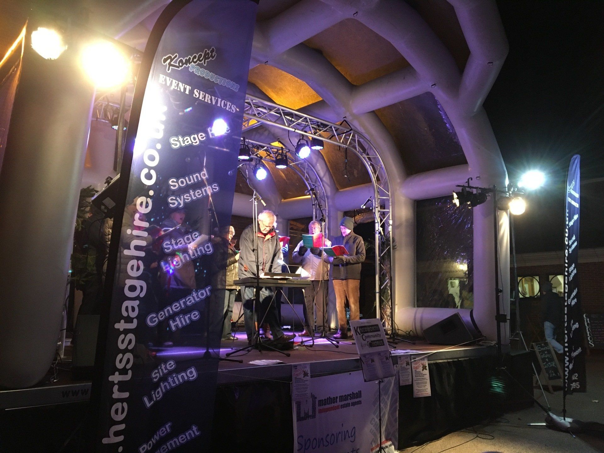 Inflatable Stage In Knebworth for their Christmas Lights Switch On