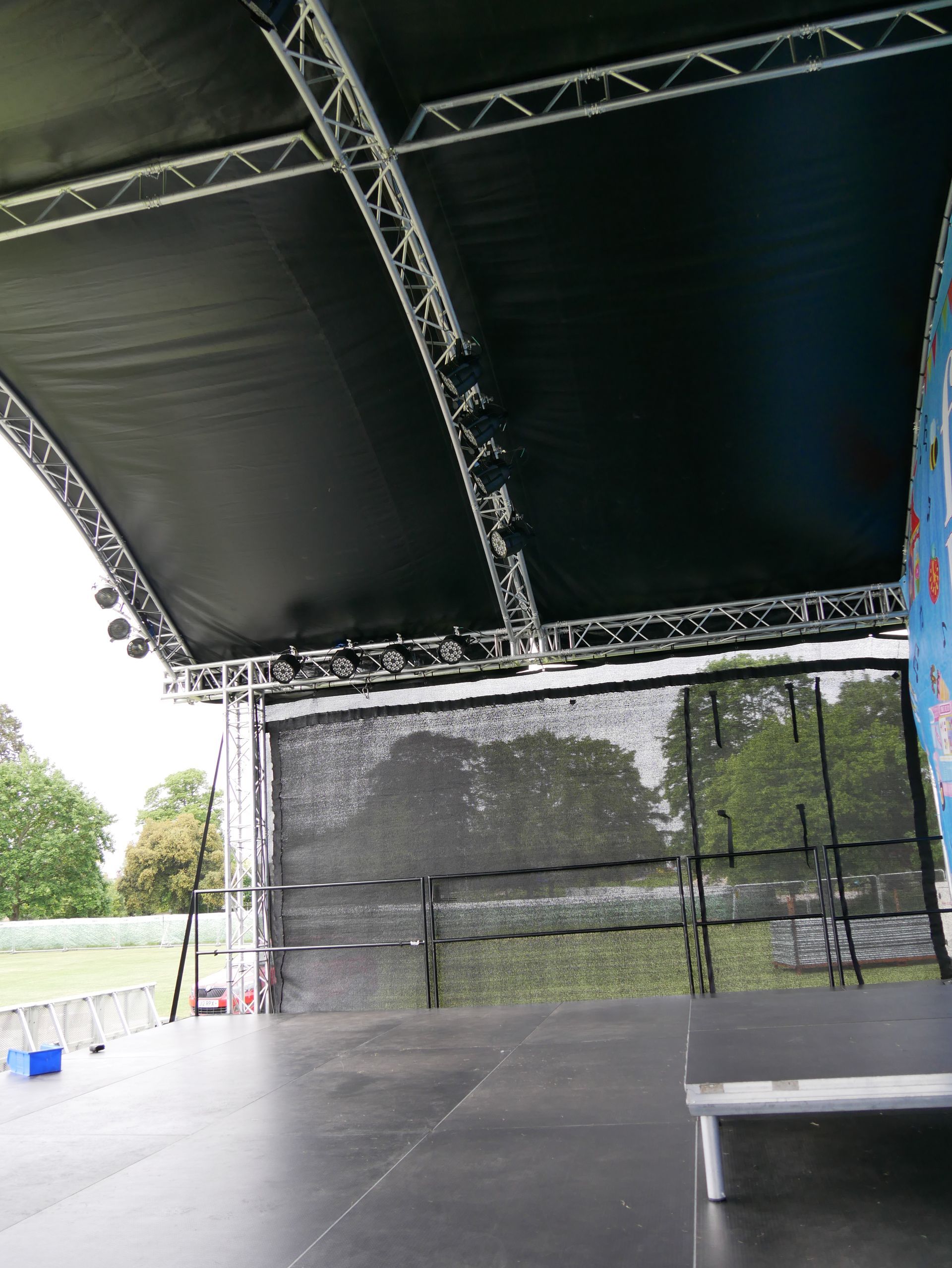 shot of the inside of the stage with the flooring in