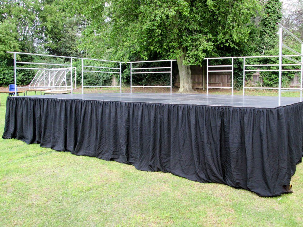 Large modular stage set up for outside event