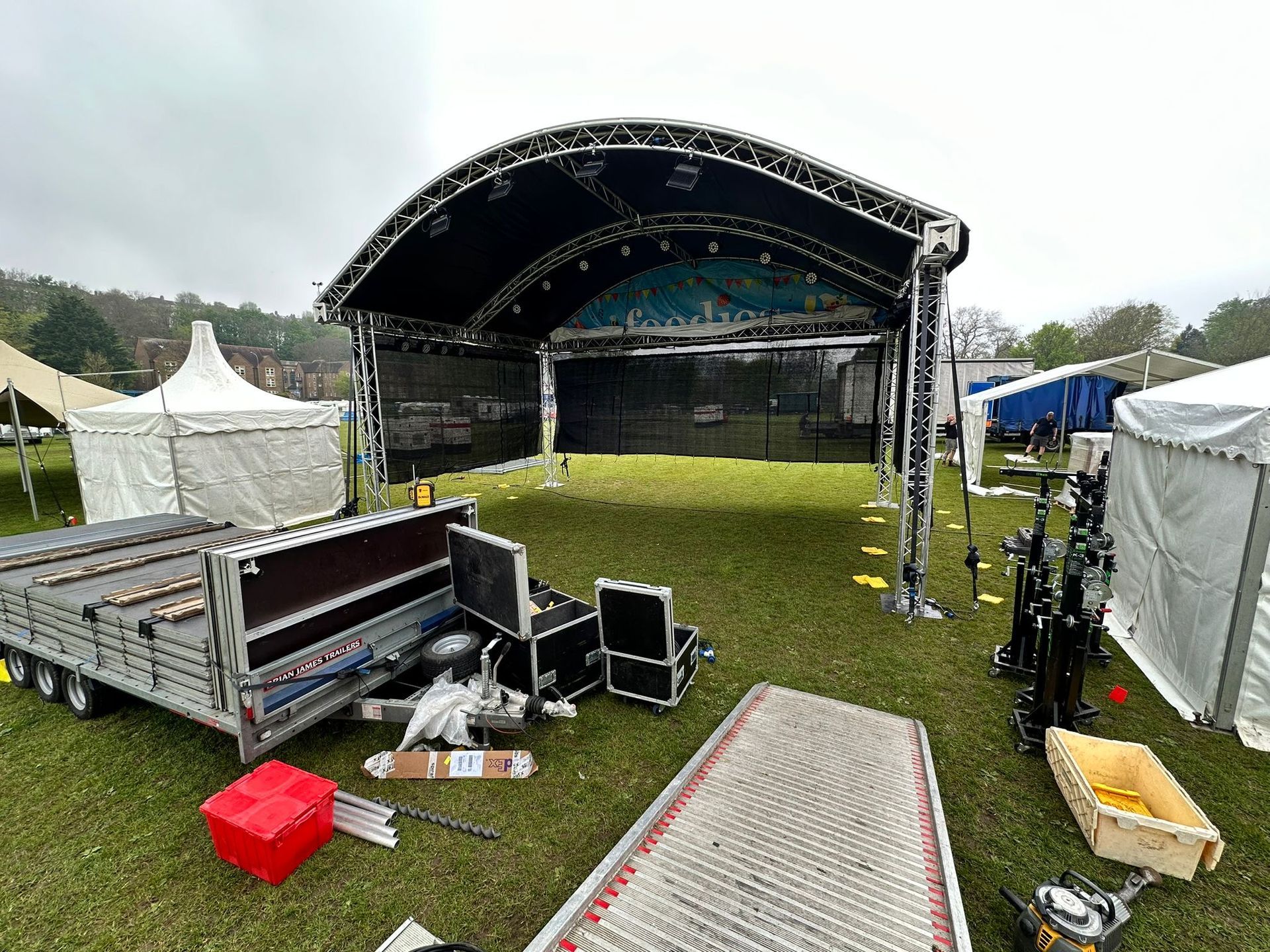 A stage in the process of being built