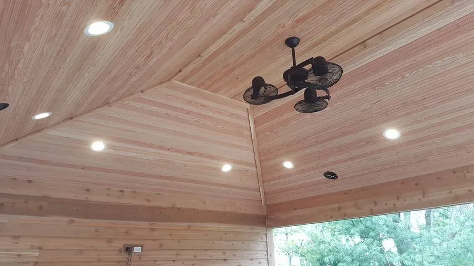 Hanging light with smooth wooden ceiling — Lombard, IL — Cordial Electric Inc.