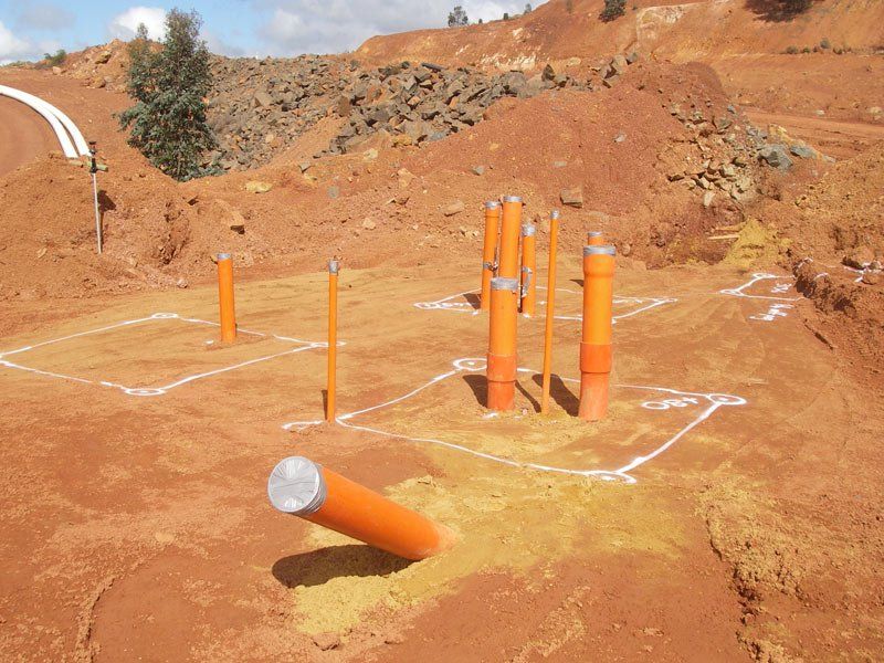 marking being done around plastic pipes