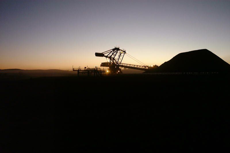 survey being done at sunset