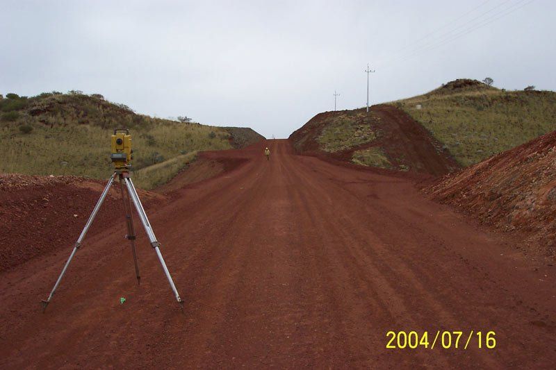 level being checked for the project site