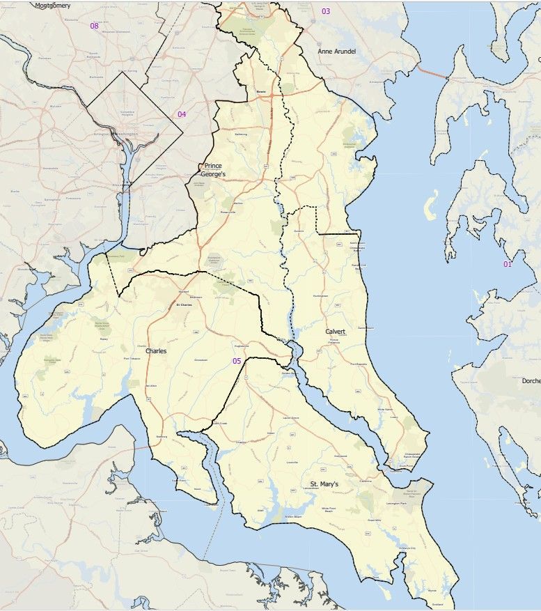 map of maryland 5th district