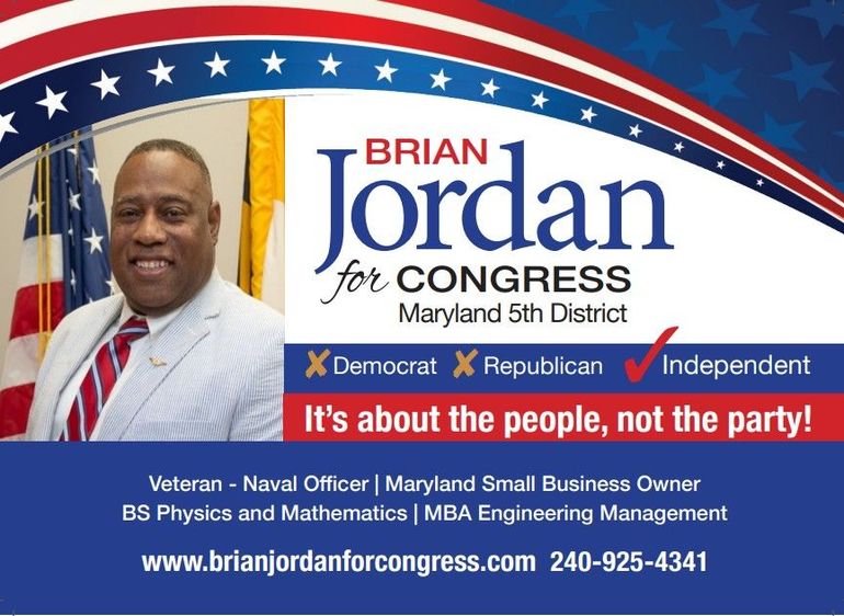 Brian Jordan for Congress Maryland 5th district brochure front