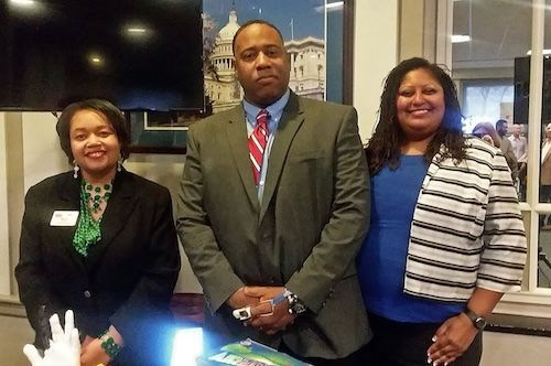 (Photo: St. Mary's County SBDC Consultant Wynne Briscoe (left) is shown with Brian Jordan and his wife Donna on Capital Hill)